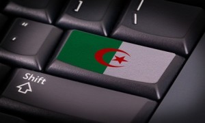 Flag on button keyboard, flag of Algeria